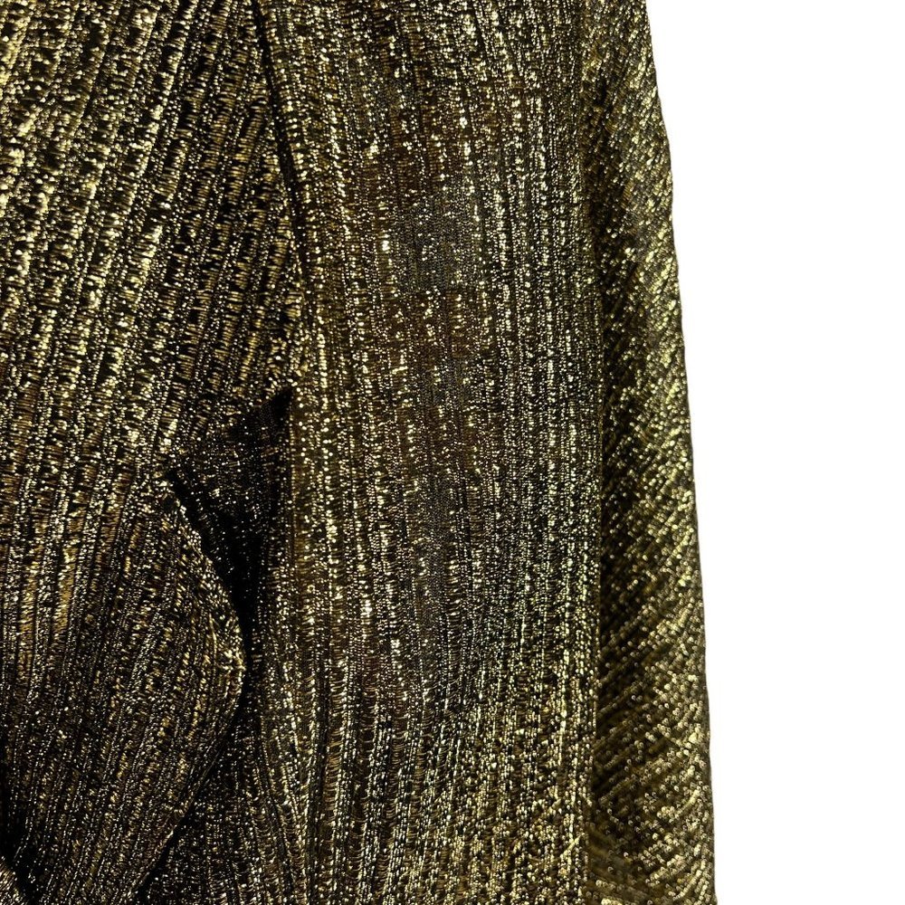 Vintage 70s Gold Metallic Dolman Sleeve Blazer Medium - Picture 5 of 8